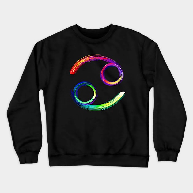 Zodiac sign Cancer luminescent paint Crewneck Sweatshirt by Blackmoon9